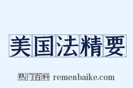 美国法精要是什么意思的图片